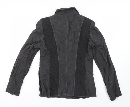 Back view of Lisa Campione women’s grey geometric jacket, size UK 10