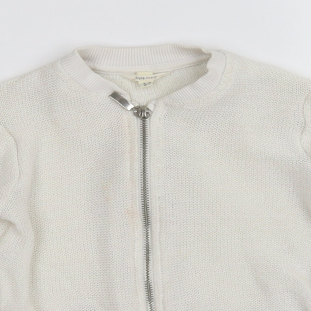 River Island Girls White   Jacket  Size 3-4 Years
