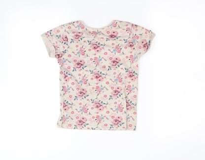 Back view of Primark girls’ beige basic t-shirt, size 7-8, years