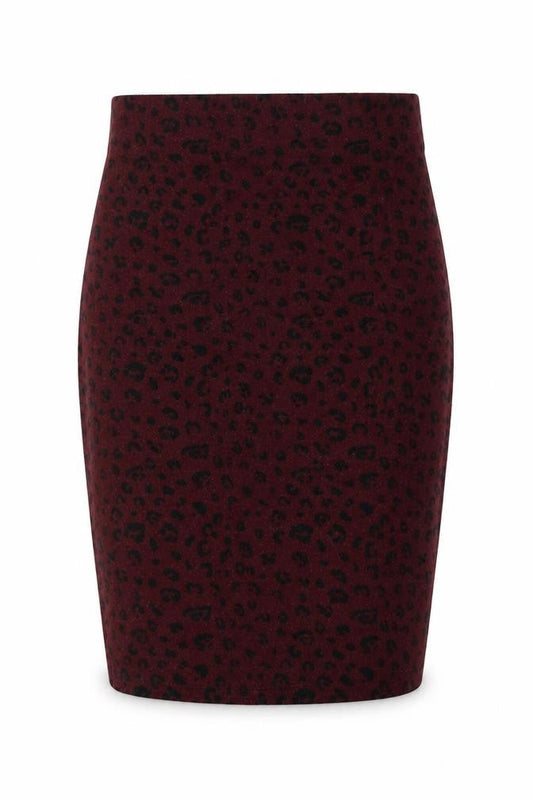 Front view of New Look women’s red flare skirt, size UK 8