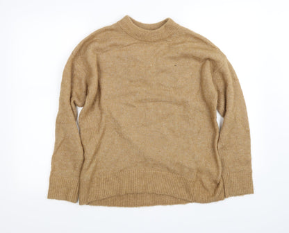 Front view of H&M women’s yellow pullover sweatshirt, size XS
