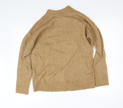 Back view of H&M women’s yellow pullover sweatshirt, size XS