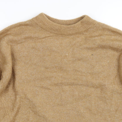 Close-up detail of H&M women’s yellow pullover sweatshirt, size XS