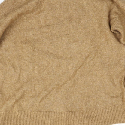 Brand and care label for H&M women’s yellow pullover sweatshirt, size XS