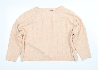 Front view of Marks & Spencer women’s pink jumper, size UK 22