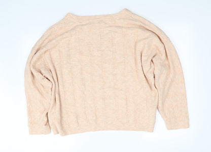 Back view of Marks & Spencer women’s pink jumper, size UK 22