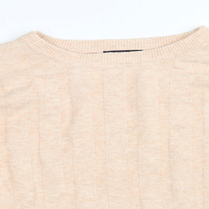 Close-up detail of Marks & Spencer women’s pink jumper, size UK 22