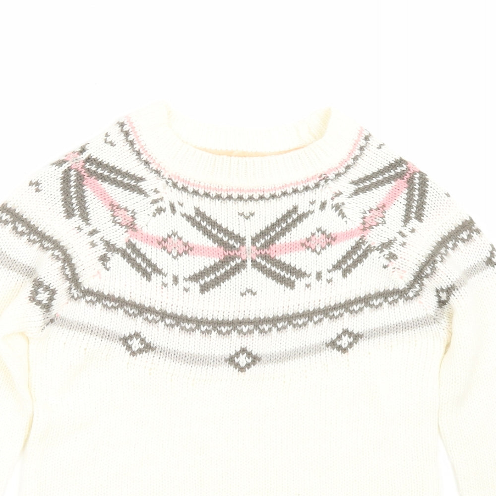 Peppers Girls White   Pullover Jumper Size 10-11 Years