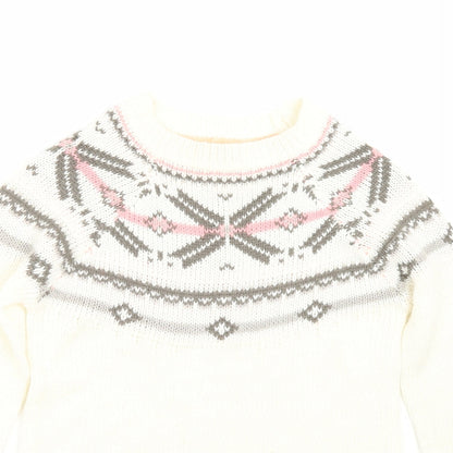 Close-up detail of Peppers girls’ white jumper, size 10-11, years