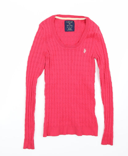 Additional front view of U.S. Polo Assn. Association women’s pink jumper, size S