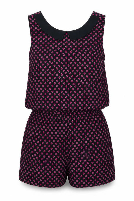 Front view of Henry Holland women’s black playsuit one-piece, size UK 8