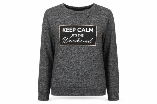 Front view of Primark women’s grey jumper, size UK 8