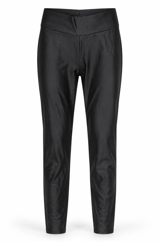 Front view of Nasty Gal women’s black carrot leggings, size UK 8, 27-inch leg