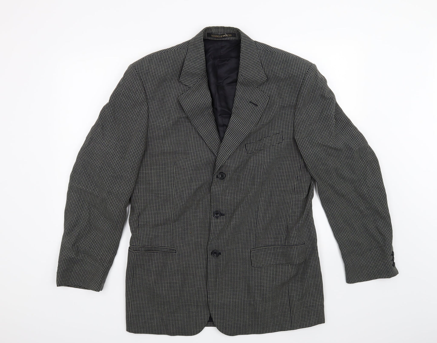 Marks and Spencer Mens Blue Geometric  Jacket Blazer Size 40