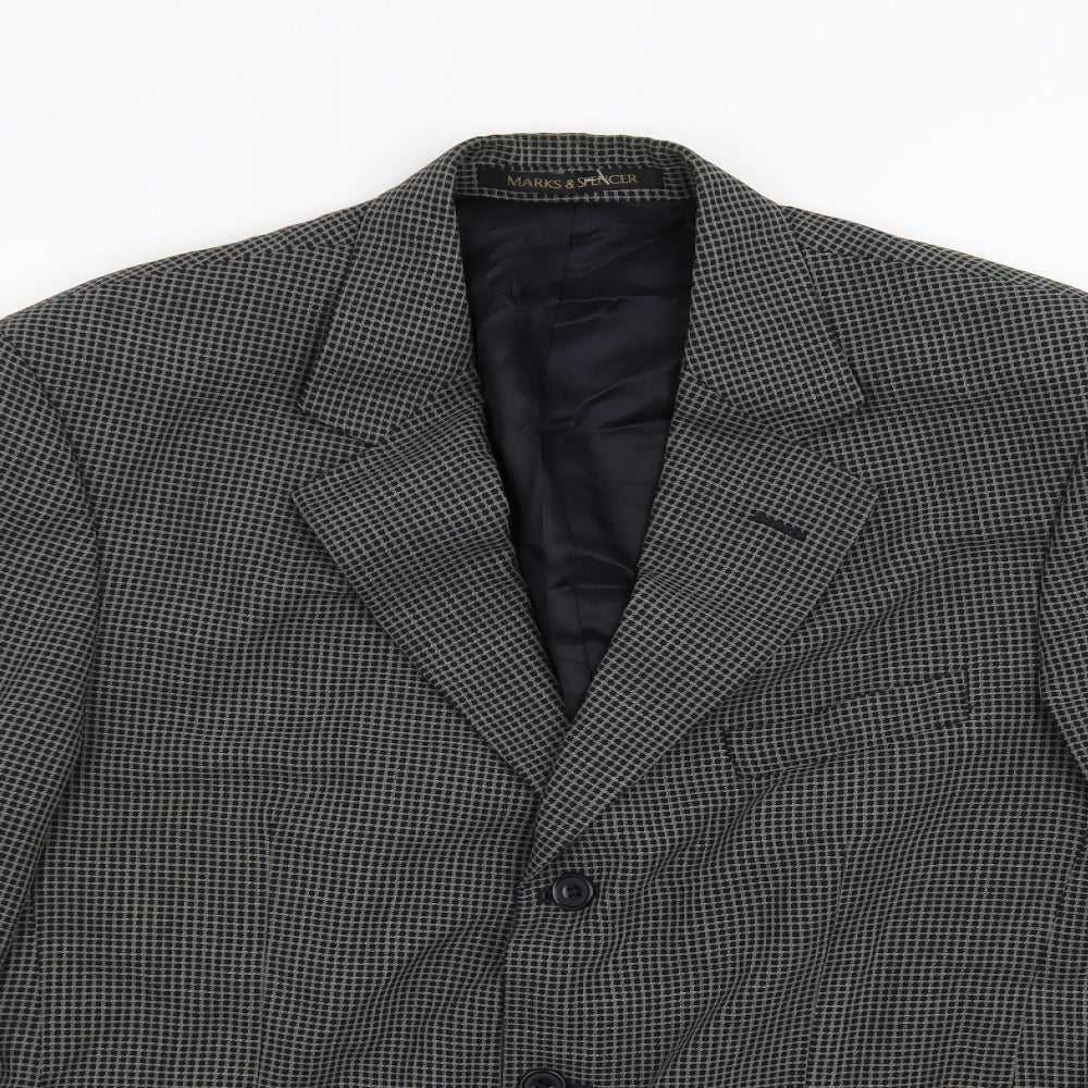 Marks and Spencer Mens Blue Geometric  Jacket Blazer Size 40
