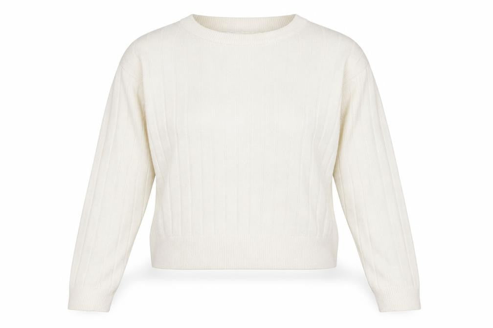 Primark Womens White Striped  Pullover Jumper Size 14