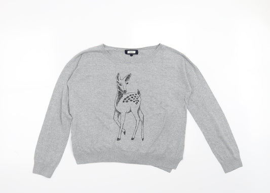 NEXT Womens Grey   Pullover Jumper Size 14  - Deer