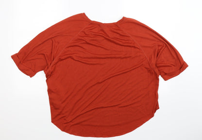 Back view of Janina women’s brown basic t-shirt, size UK 14