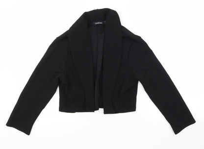 Additional front view of Boohoo women’s black 3-in-1 jacket blazer, size UK 12