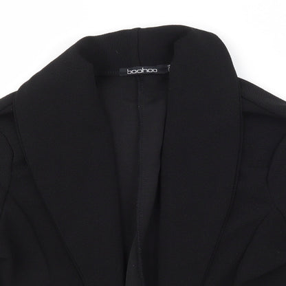 Close-up detail of Boohoo women’s black 3-in-1 jacket blazer, size UK 12