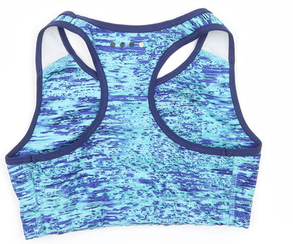 Back view of Souluxe girls’ blue basic tank, size 10-11, years