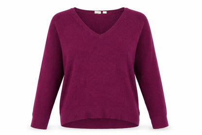 Front view of H&M women’s purple knit jumper, size XS