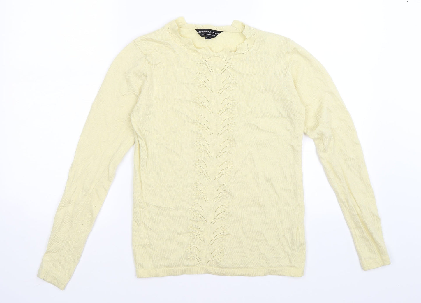 dorothy per Womens Yellow Striped Knit Pullover Jumper Size 8