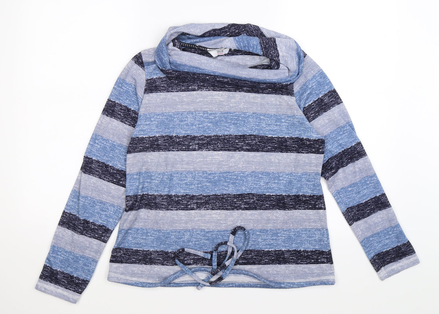 isw Womens Blue Striped Knit Pullover Jumper Size 10