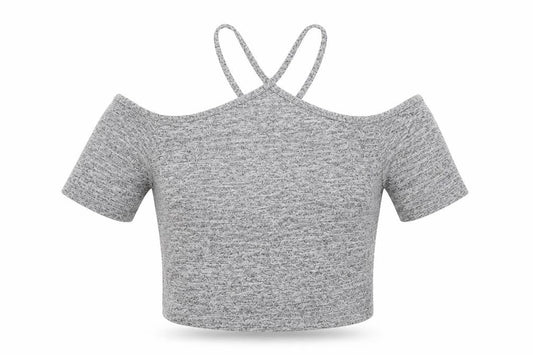 Miss Selfridge Womens Grey   Cropped Tank Size 6  - cold shoulder