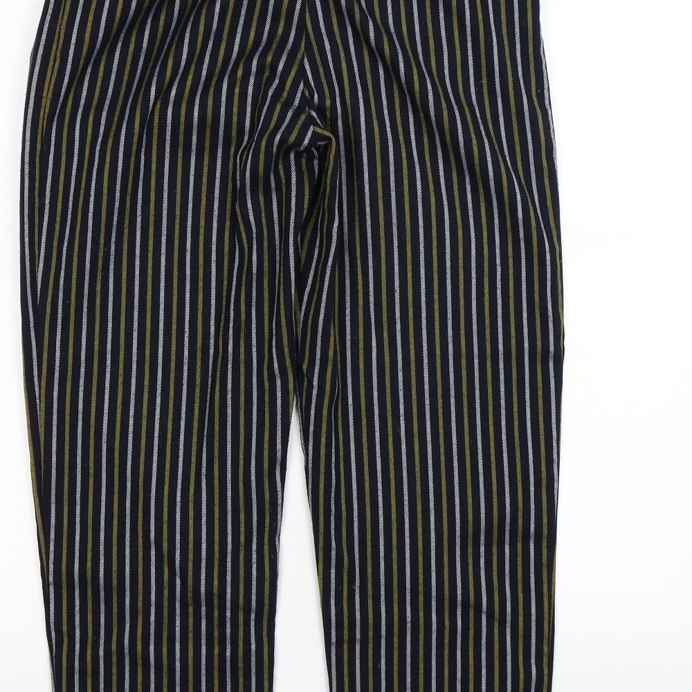 Topshop Womens Blue Striped  Bloomer Trousers Size 4 L25 in