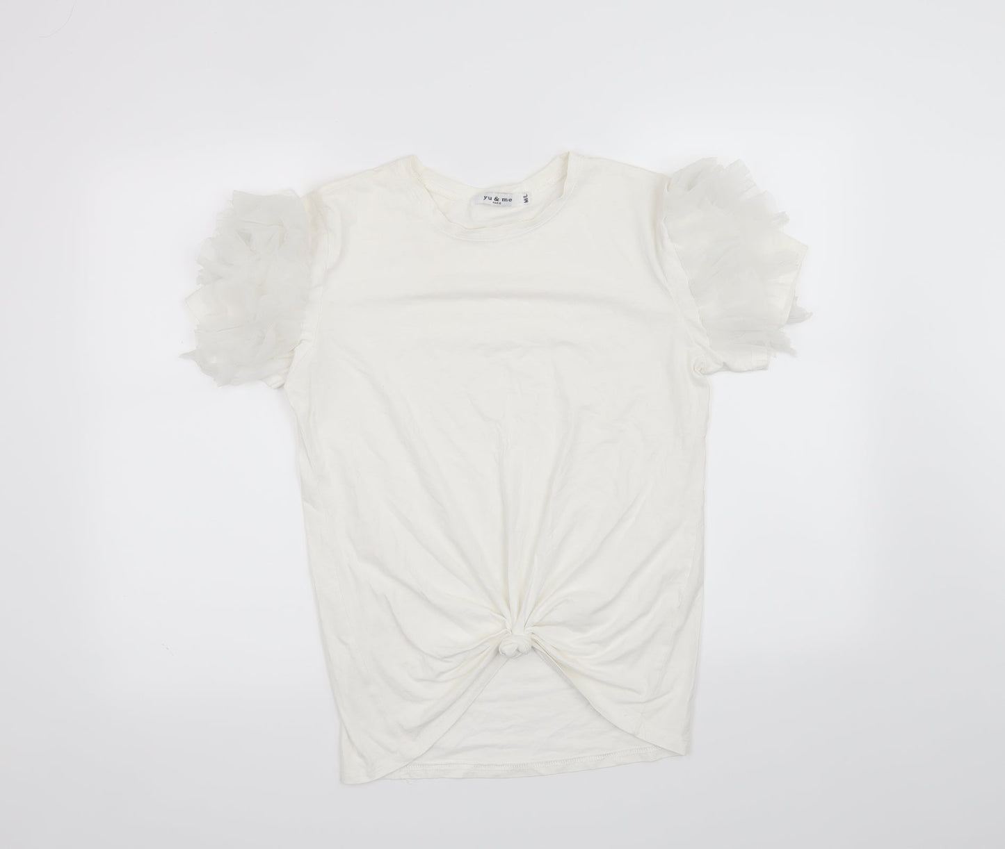 Yu & Me Womens White   Basic T-Shirt Size M