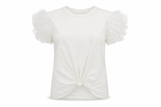 Front view of Yu & Me women’s white basic t-shirt, size M