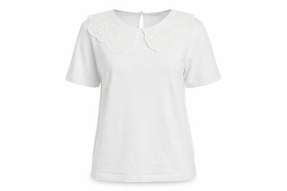 Front view of Mango women’s white basic t-shirt, size M