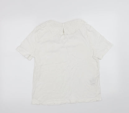 Back view of Mango women’s white basic t-shirt, size M