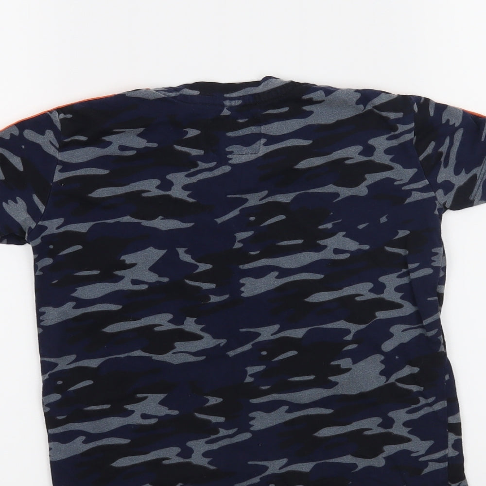 Threadboys Boys Blue Camouflage  Basic T-Shirt Size 5-6 Years