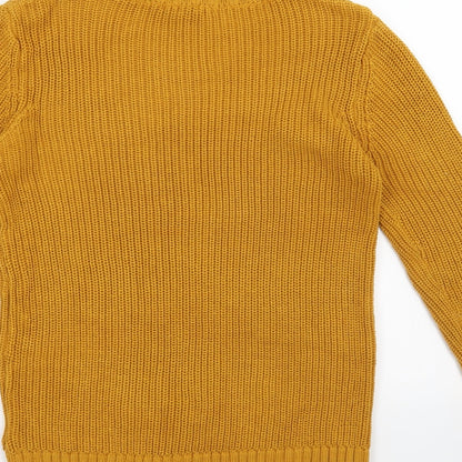Brand and care label for Forever 21 women’s yellow jumper, size M