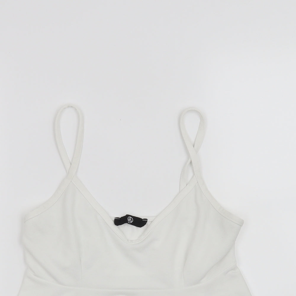 Missguided Womens White   Cropped Tank Size 10