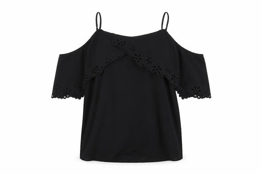 Front view of Next women’s black basic tank, size UK 14
