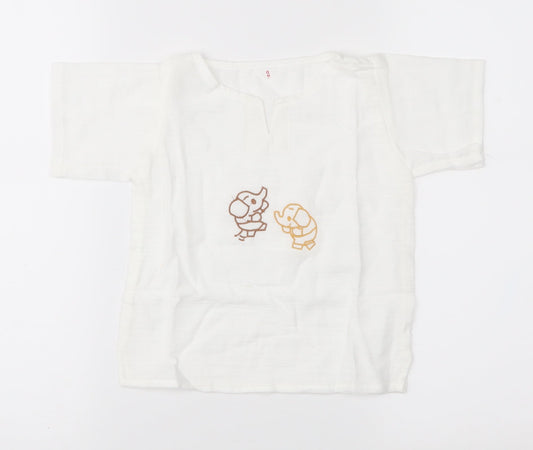 Preworn Baby White   Pullover T-Shirt Size 18-24 Months