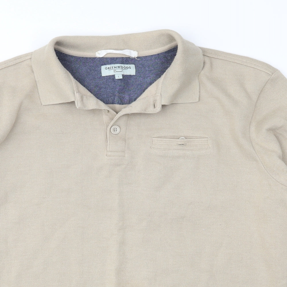 greenwoods Mens Beige    Button-Up Size L