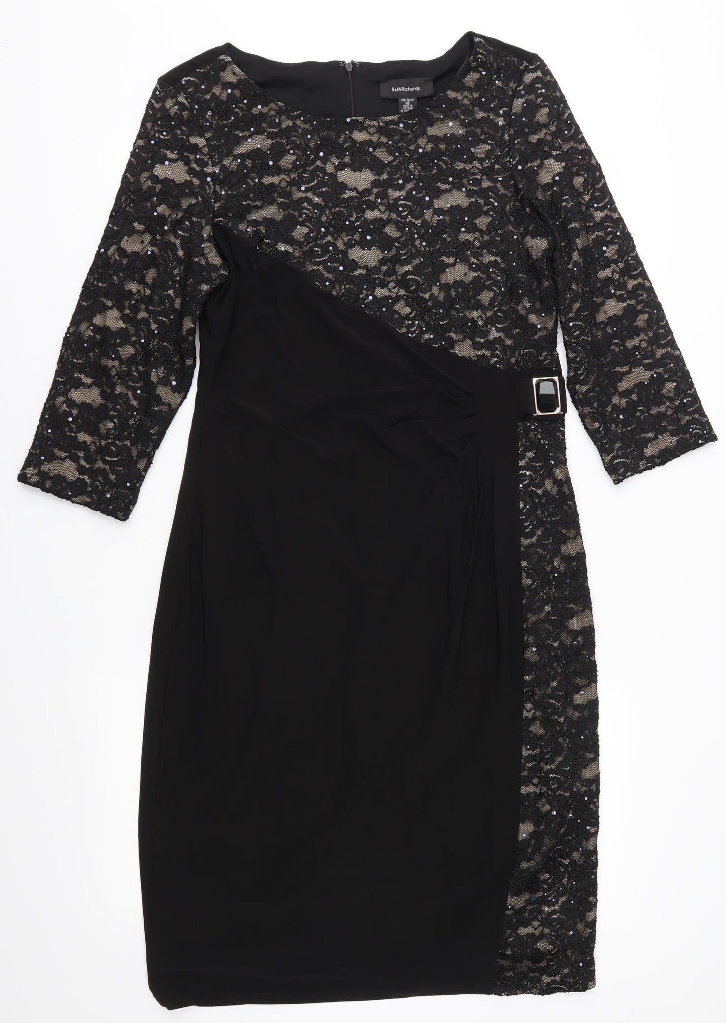R&M Richards Womens Black   Bodycon  Size 12