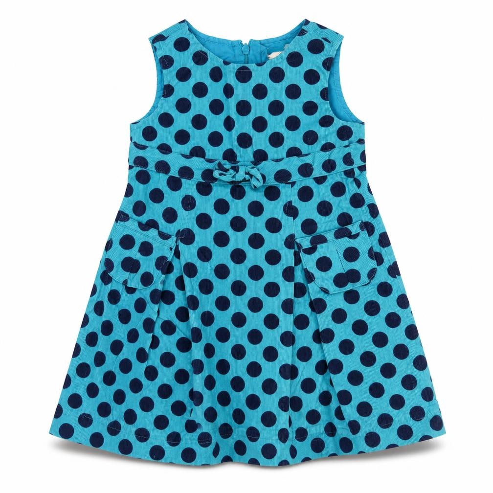 John Lewis Girls Blue Polka Dot  A-Line  Size 3 Years