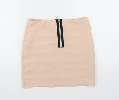 Back view of New Look women’s pink a-line skirt, size UK 8