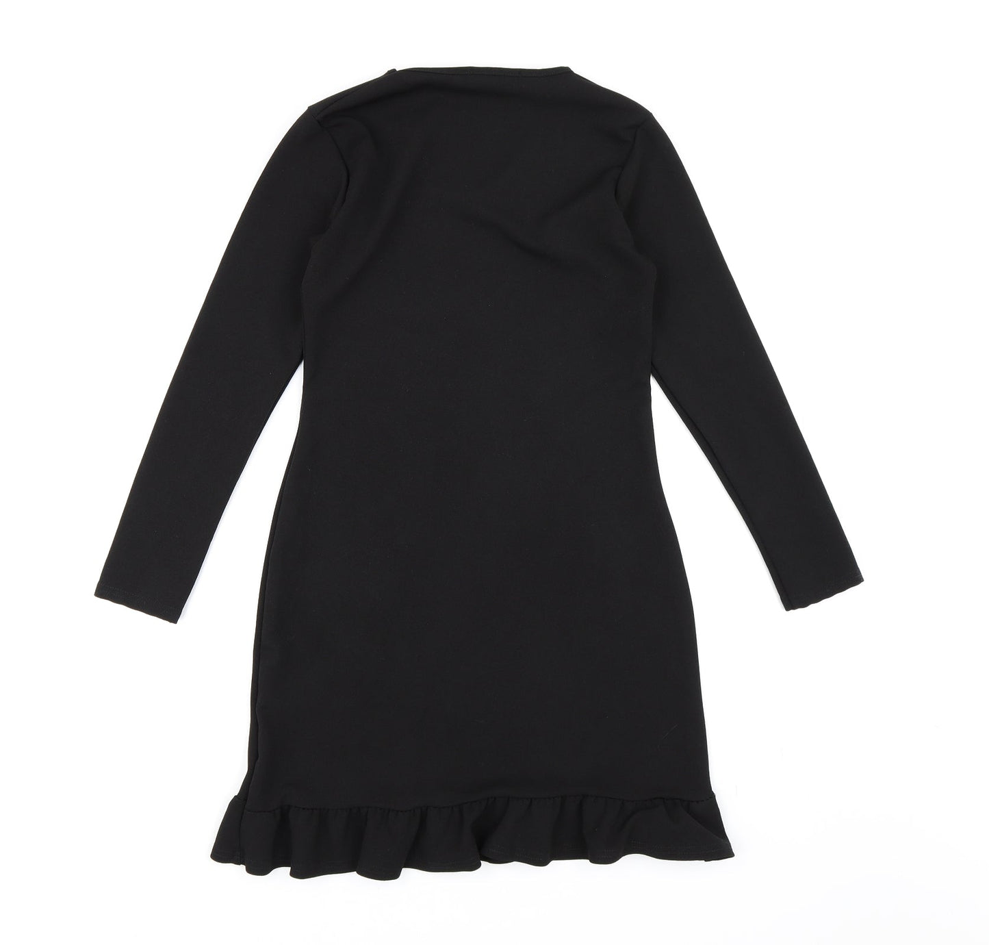Missguided Womens Black  Rayon Bodycon  Size 8  - Frill hem