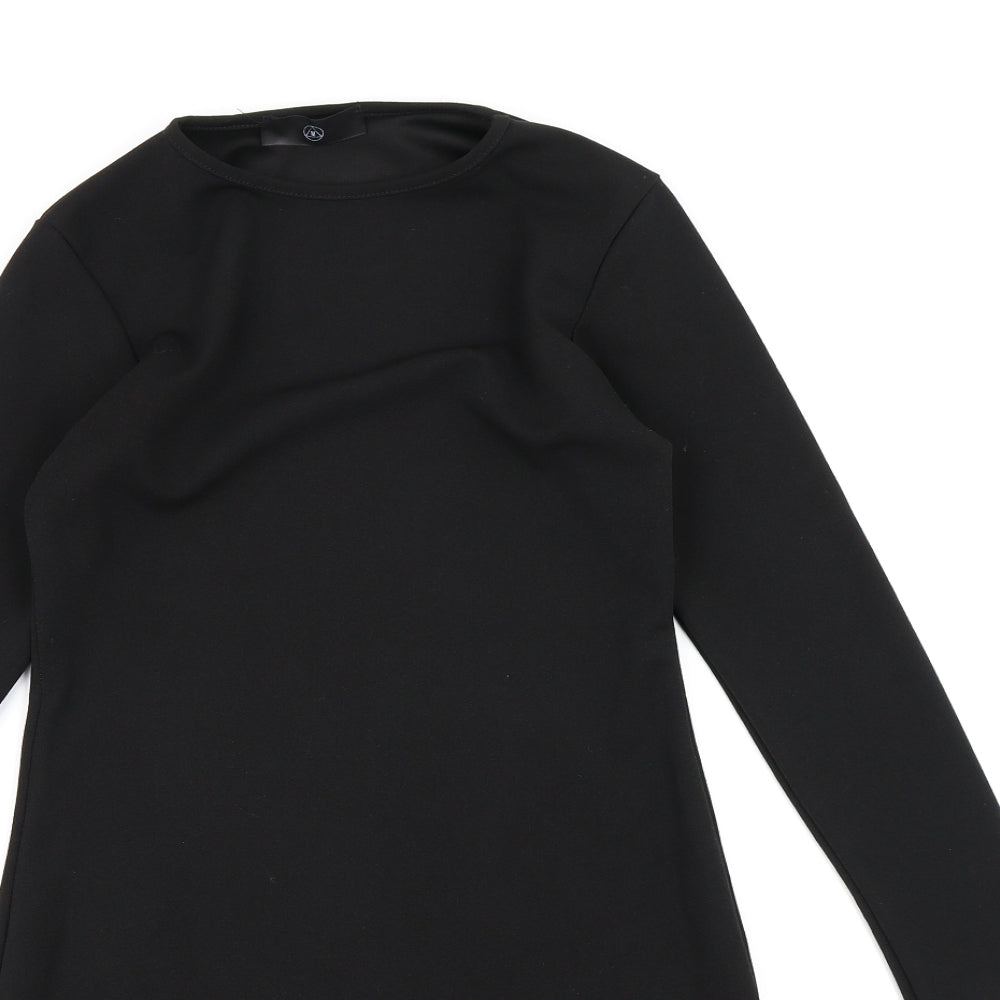 Missguided Womens Black  Rayon Bodycon  Size 8  - Frill hem