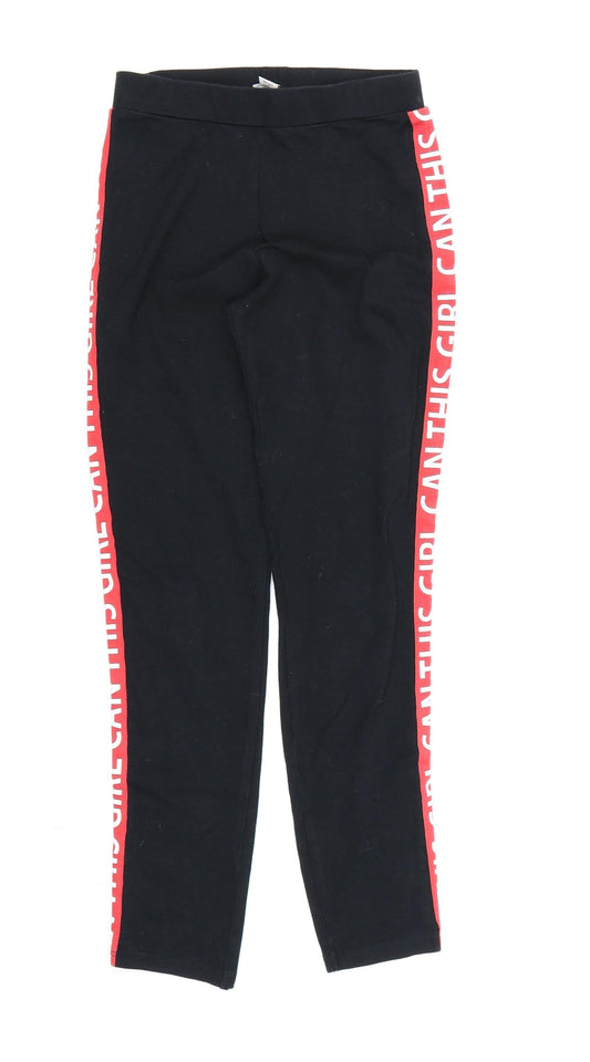 River Island Girls Black   Pedal Pusher Trousers Size 9-10 Years