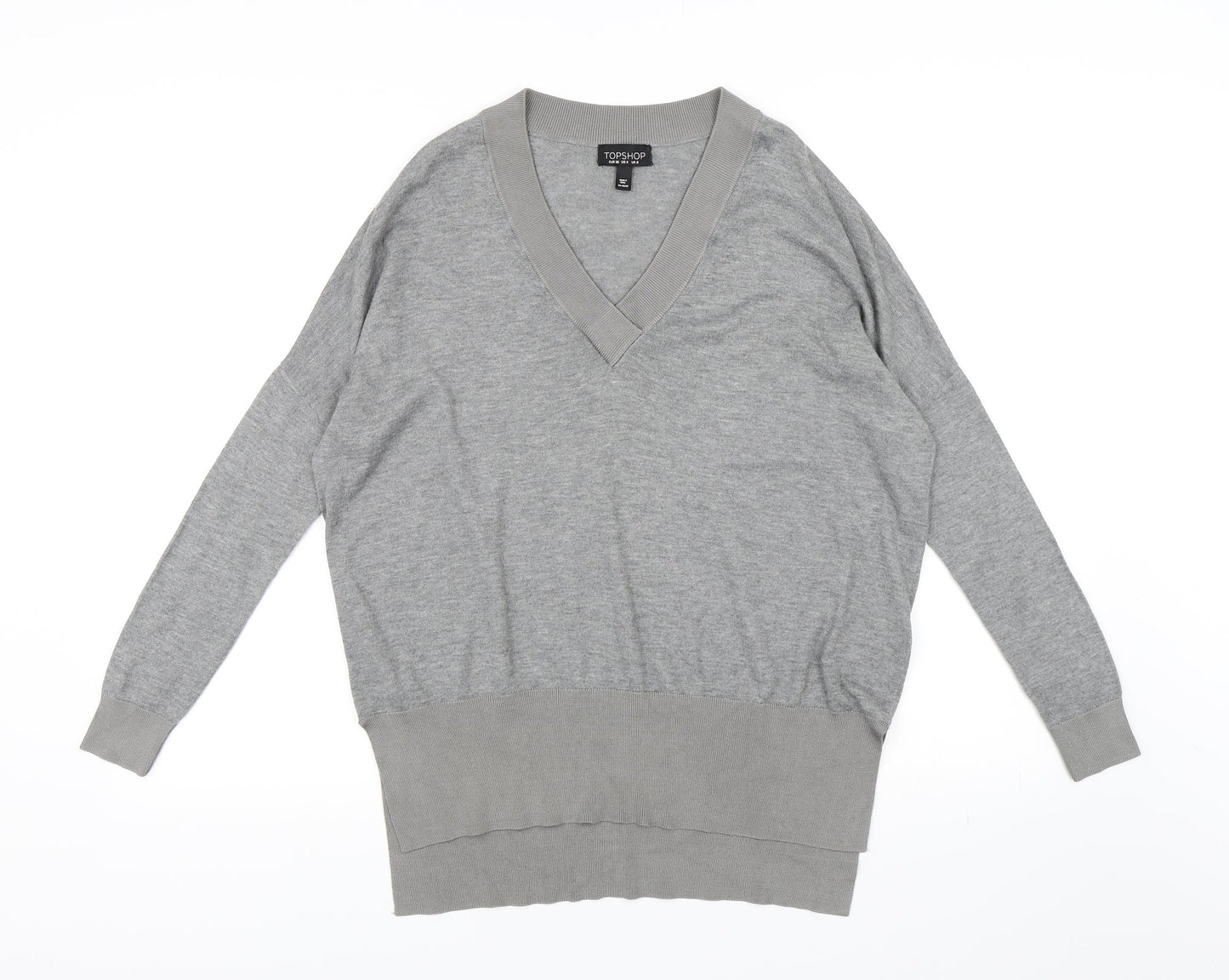 Topshop Womens Grey  Knit Pullover Jumper Size 8