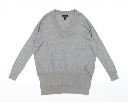 Additional front view of Topshop women’s grey knit jumper, size UK 8