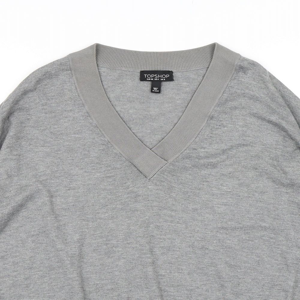 Topshop Womens Grey  Knit Pullover Jumper Size 8