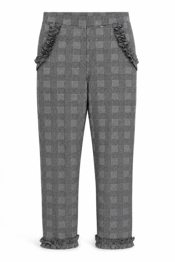 TU Womens Grey Check  Trousers  Size 8 L25 in